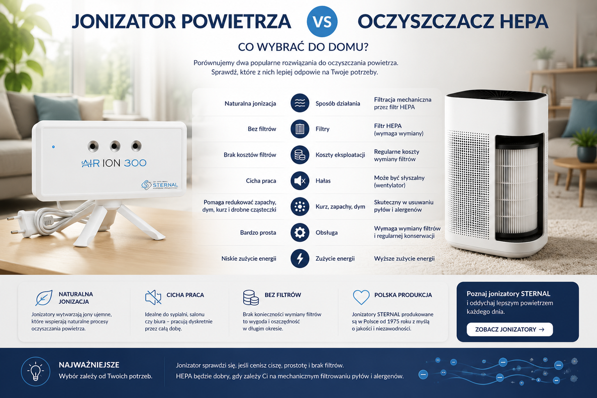 Jonizator powietrza vs oczyszczacz HEPA — co wybrać do domu?
